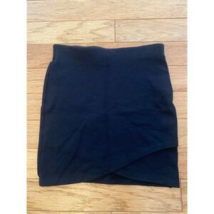 Talula women's black elastic waist asymmetrical bodycon mini skirt size XS